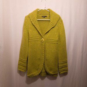 Berretti Made in Italy Cardigan Sweater Mohair Blend Yellow Women's Size Medium
